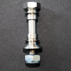 An Upper A-arm Spindle Stud with a nut on it.
