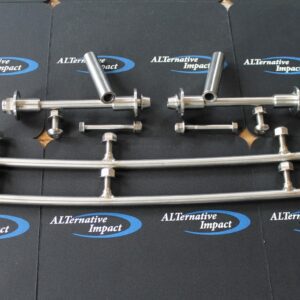 A set of Polaris Gripper ski Titanium Hardware Kit 2-lbs lighter! parts on a table.