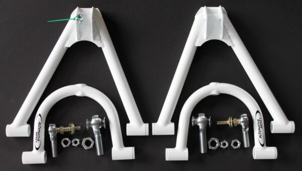 A pair of 2005-2024 Polaris Water Cross Arms and Spindle Kit on a black background.