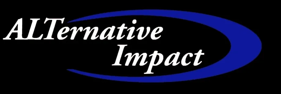 Alternative impact logo on a black background.